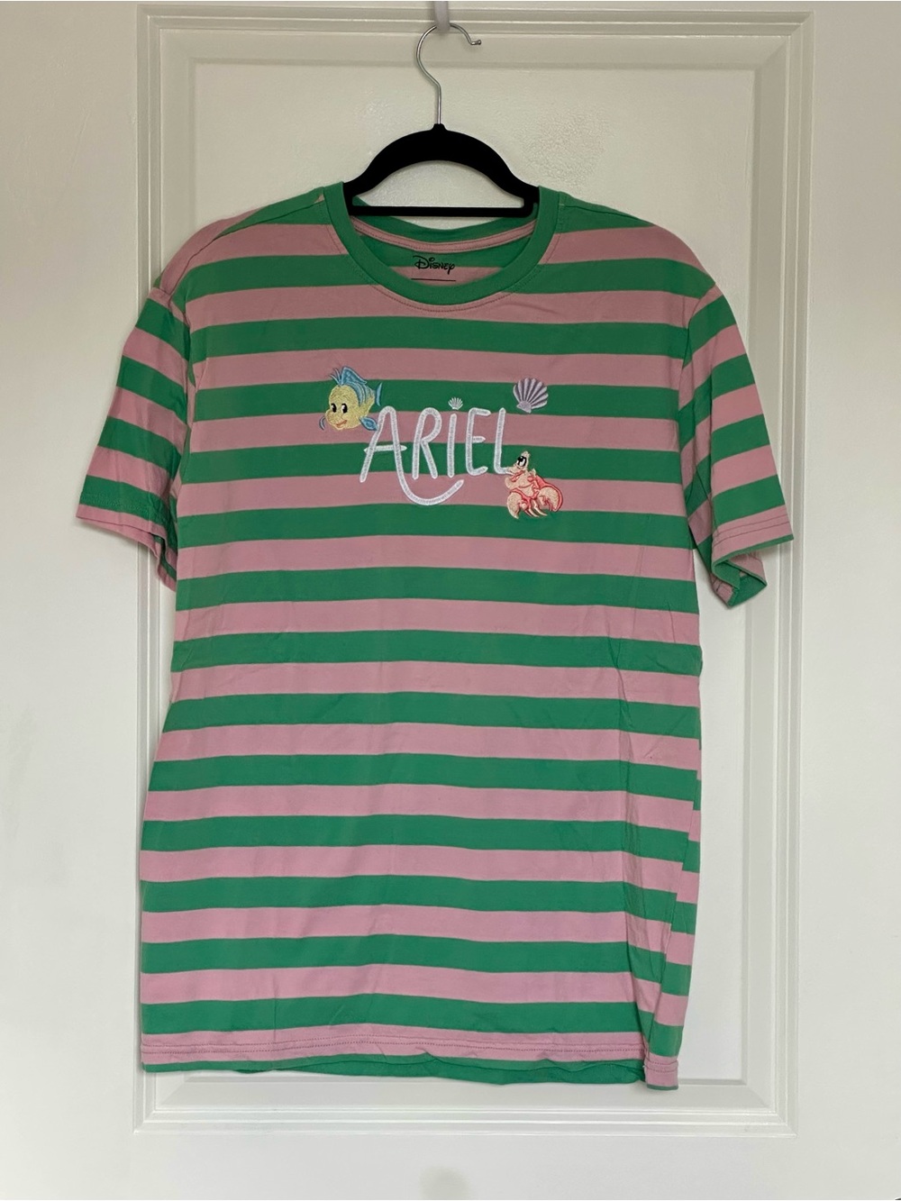 Disney Pink and Green Ariel Striped Tee